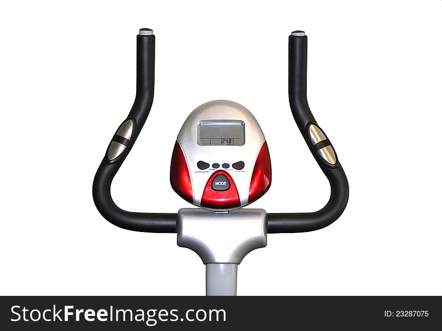 The top part a velosimulator is isolated on a white background. The top part a velosimulator is isolated on a white background