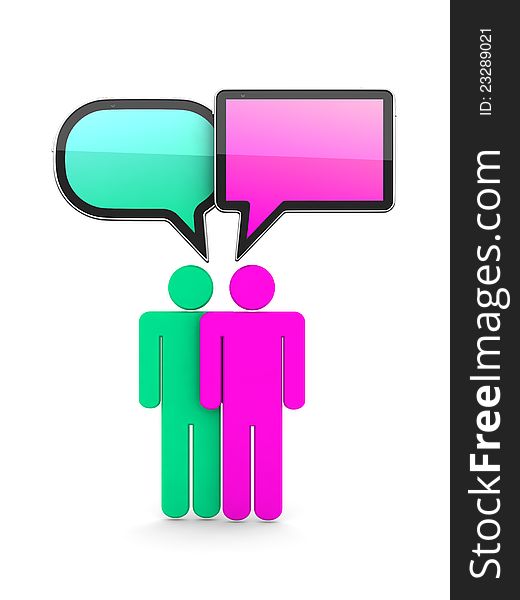 Speech Bubble-Communication 3D Concept. on White