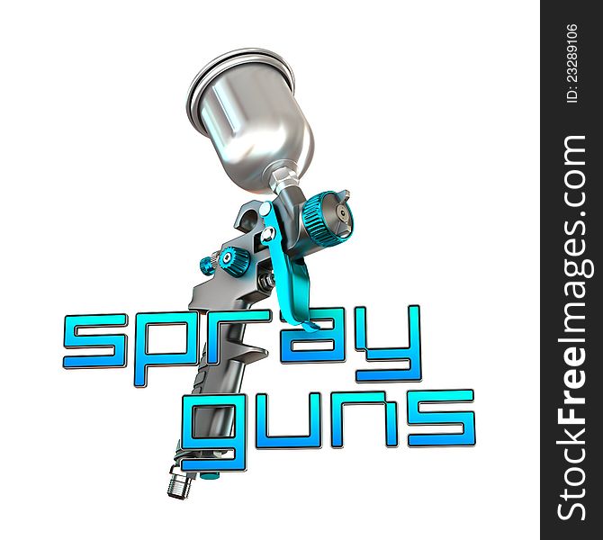 Spray Gun 3D Illustration on White Background