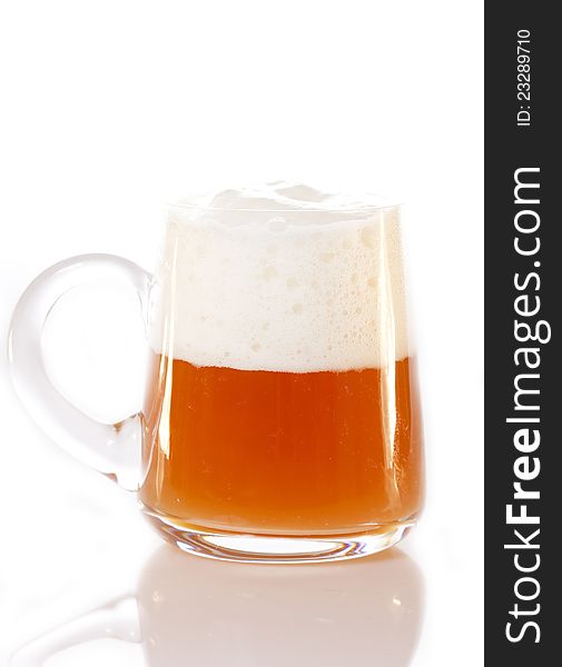 Beer mug on white background