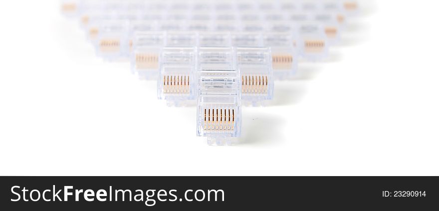 RG-45 connectors. On a white background