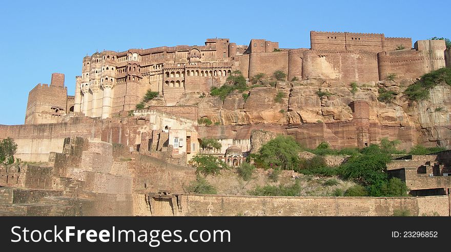 Traditional architecture in Meherangarh Fort, city of Jodhpur, Rajasthan, India. Traditional architecture in Meherangarh Fort, city of Jodhpur, Rajasthan, India