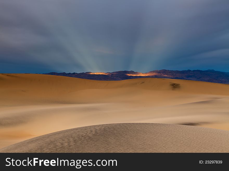 Sunbeams And Desert.