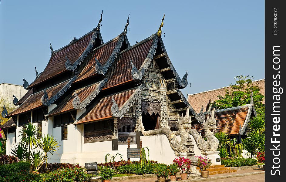 Building in Chediluang varaviharn Temple at Chiangmai,Thailand. Building in Chediluang varaviharn Temple at Chiangmai,Thailand