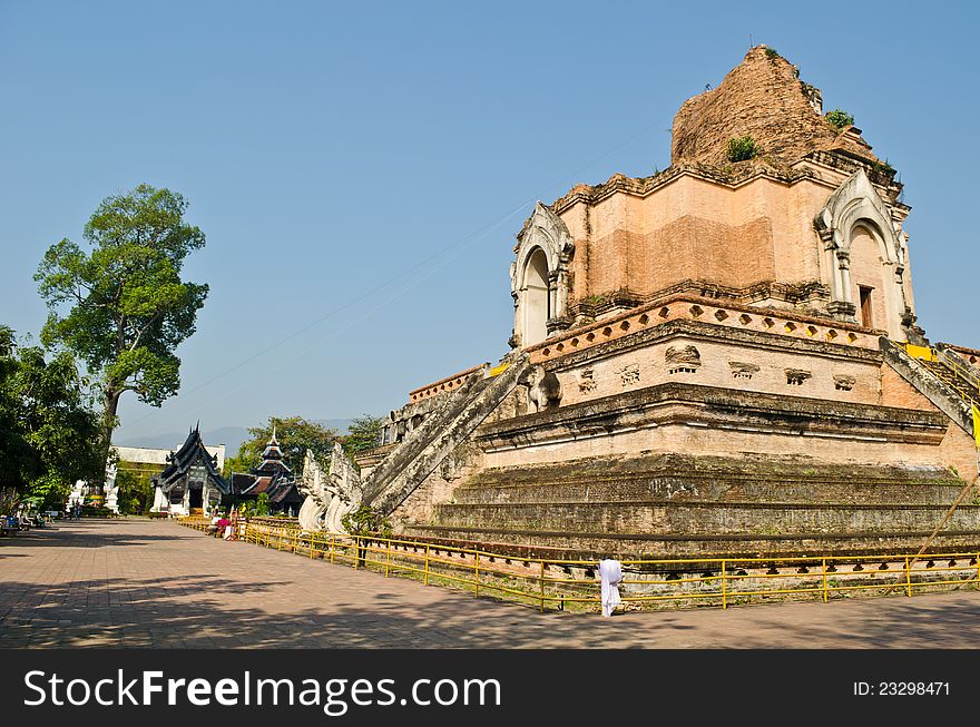 Old and big pagoda in Temple