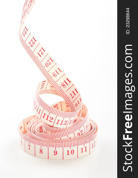 Measurement tape on a white background