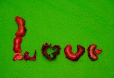 Love Word On Green Background Stock Photography Love Word On Green Background Stock Photography