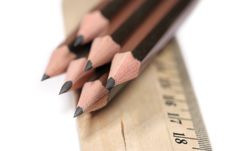 Sharp Pencils And Ruler Royalty Free Stock Photos Sharp Pencils And Ruler Royalty Free Stock Photos