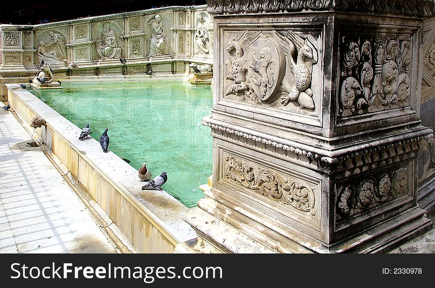 The gaia fountain in Siena