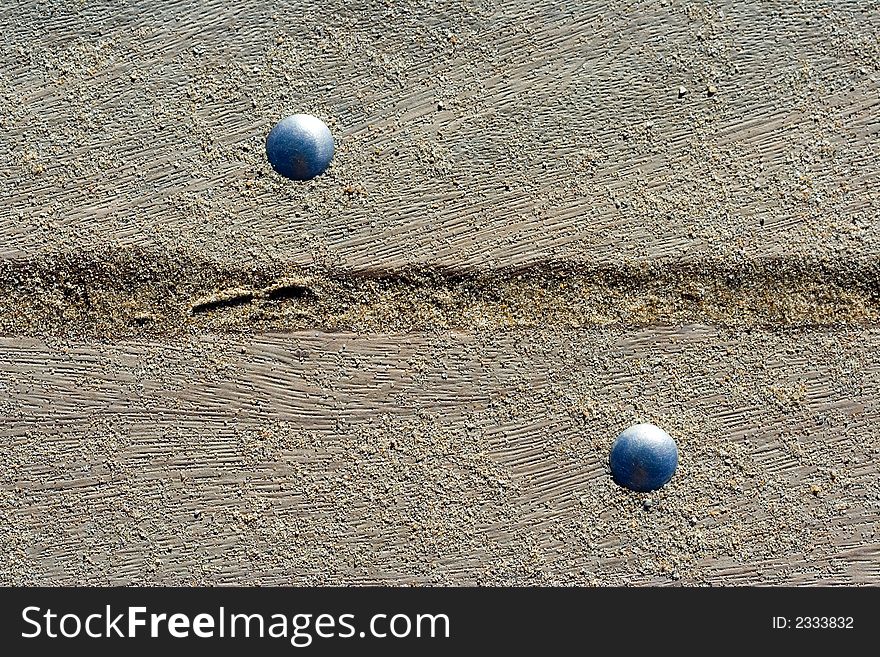 Beach boards with sand on the beach