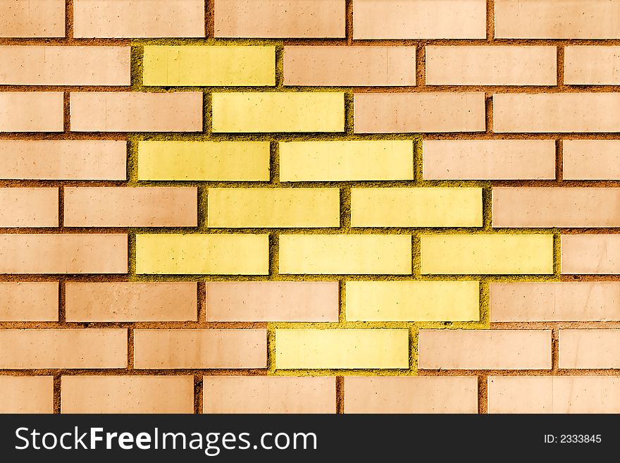 Modern orange brick wall background. Modern orange brick wall background