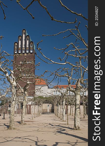 The Hochzeitsturm (Wedding Tower) in Darmstadt, Germany. The Hochzeitsturm (Wedding Tower) in Darmstadt, Germany