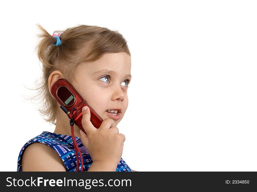 Pretty smiling girl talkin at mobile phone. Pretty smiling girl talkin at mobile phone