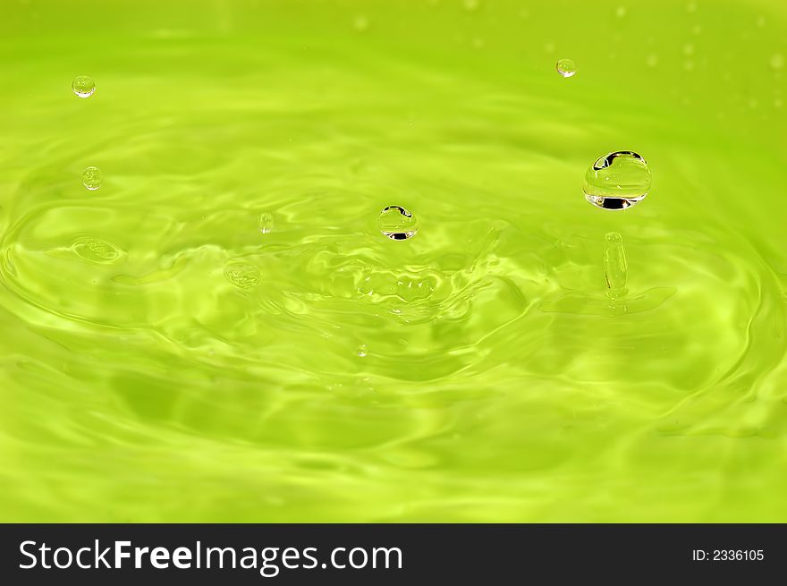 Very light green liguid drops