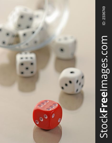 Many White Dices And A Red One