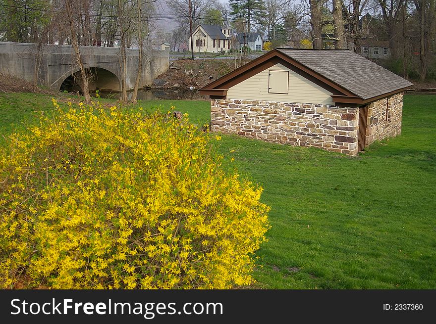 This ice house is located on the grounds of Fort Hunter, on the Susquehanna River near Harrisburg, Pennsylvania