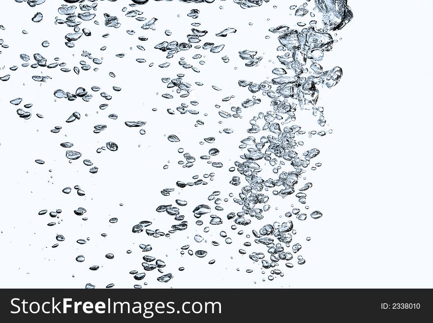Water bubbles isoleted on light blue background