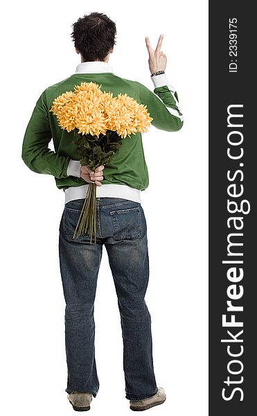 Man With A Bunch Of Flower