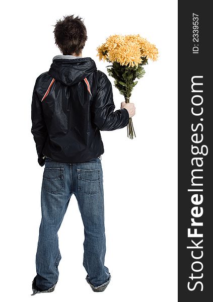 Man With A Bunch Of Flower