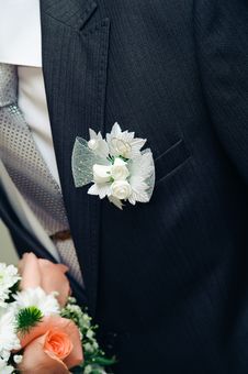 Posy With Roses On Groom Suit Royalty Free Stock Photos Posy With Roses On Groom Suit Royalty Free Stock Photos