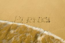Inscription On The Sand Stock Image Inscription On The Sand Stock Image