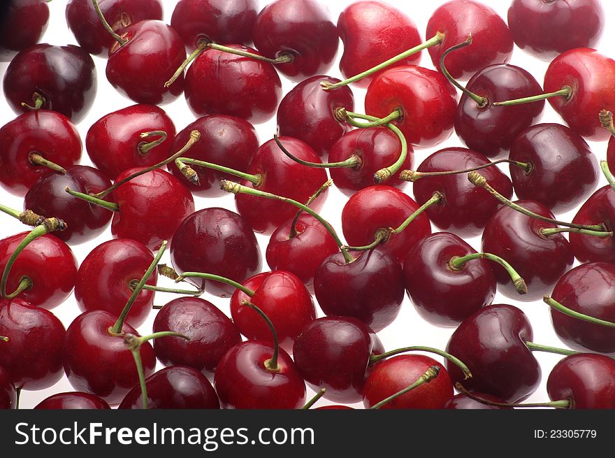 Group cherries on white background. Group cherries on white background