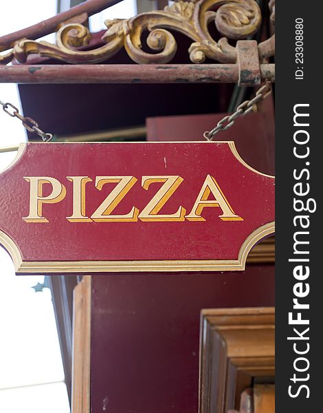Poster of an Italian restaurant where pizza is done. Poster of an Italian restaurant where pizza is done