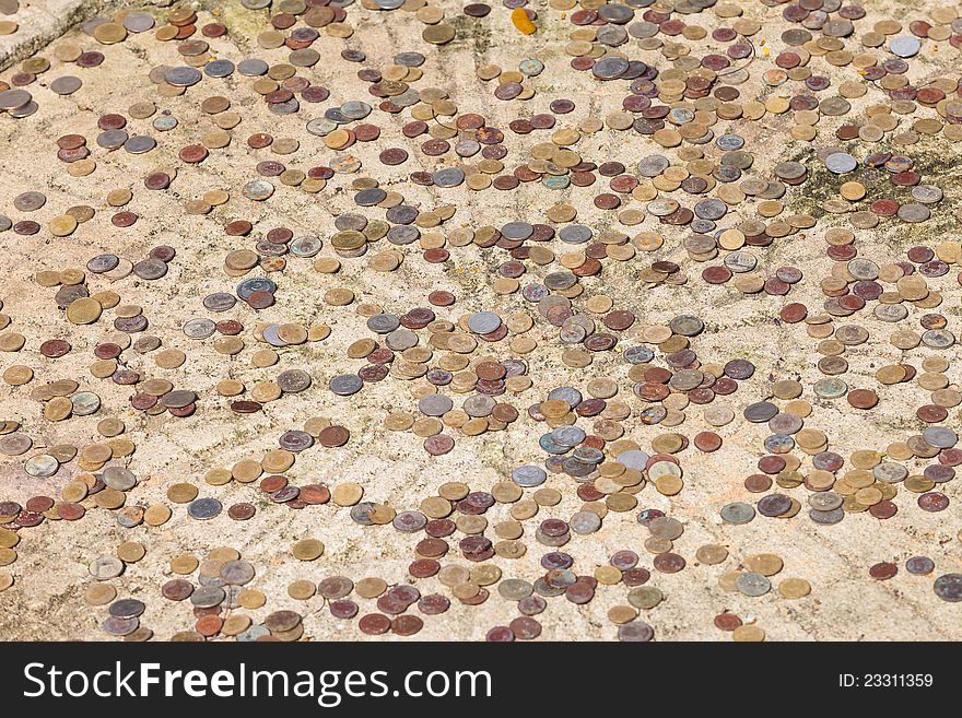 Image of many different old coins