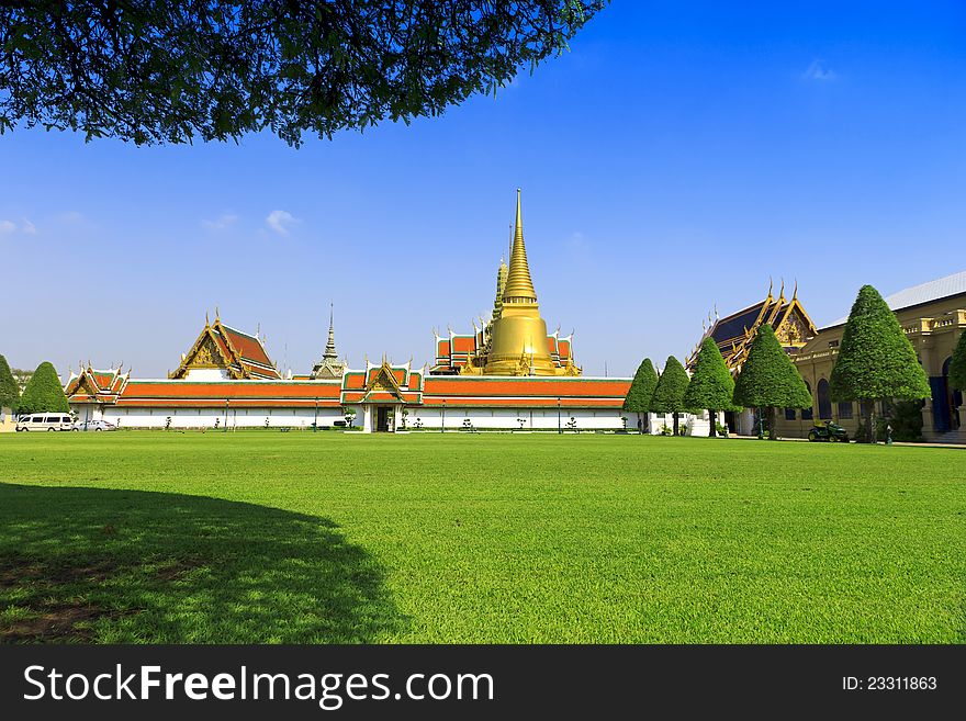 Thai temple in Grand Palace, Bangkok, Thailand. Thai temple in Grand Palace, Bangkok, Thailand.