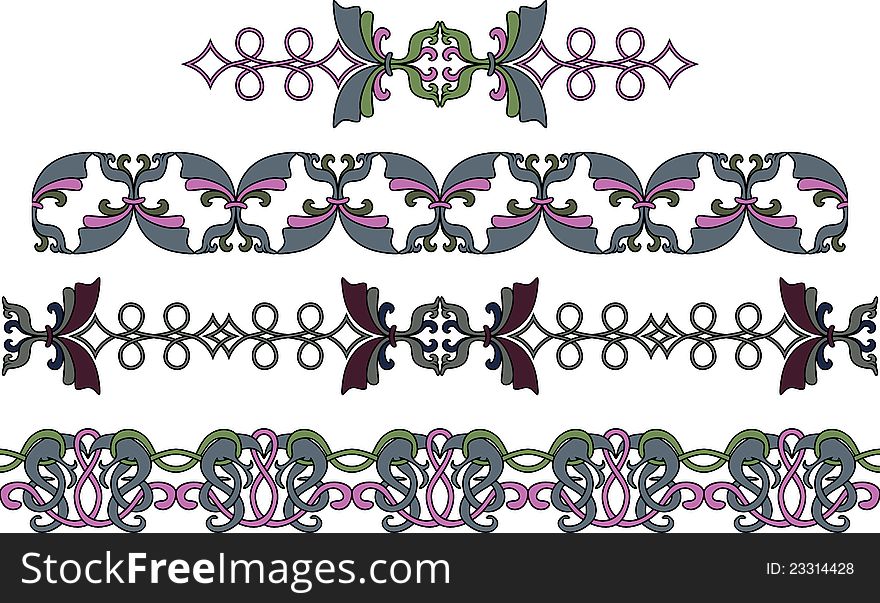 Decoration pattern borders set in Scandinavian style. Decoration pattern borders set in Scandinavian style