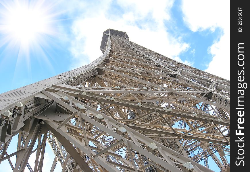 Top of the eiffel tower in Paris