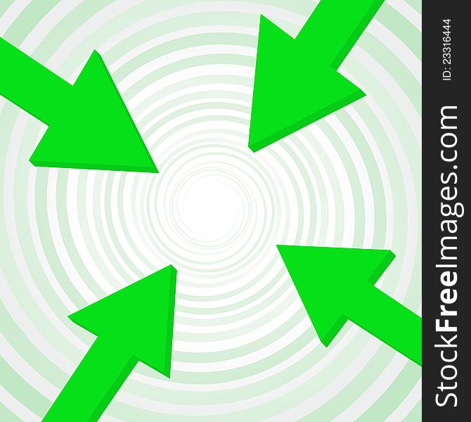 Green arrows tip-to-tip pointing to a center point. Green arrows tip-to-tip pointing to a center point