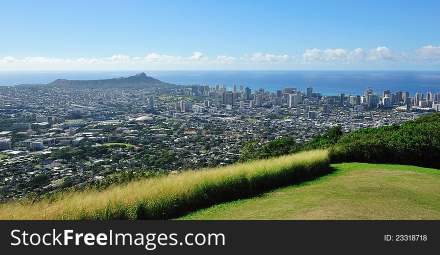 Panoramic View Of Waikiki Beach