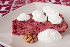 Baked Pudding With Beetroot, Cheese, Walnuts Royalty Free Stock Photos Baked Pudding With Beetroot, Cheese, Walnuts Royalty Free Stock Photos