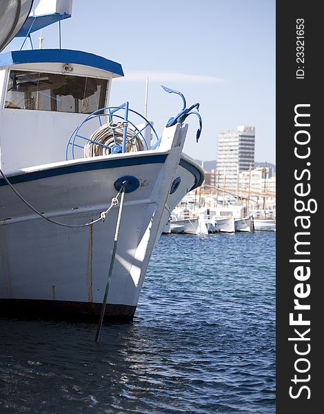 Fishing boat docked at a fishing port