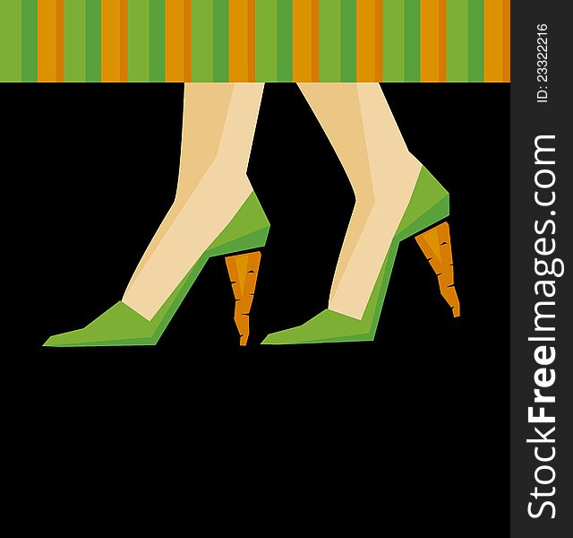 Vector illustration of carrot shoes