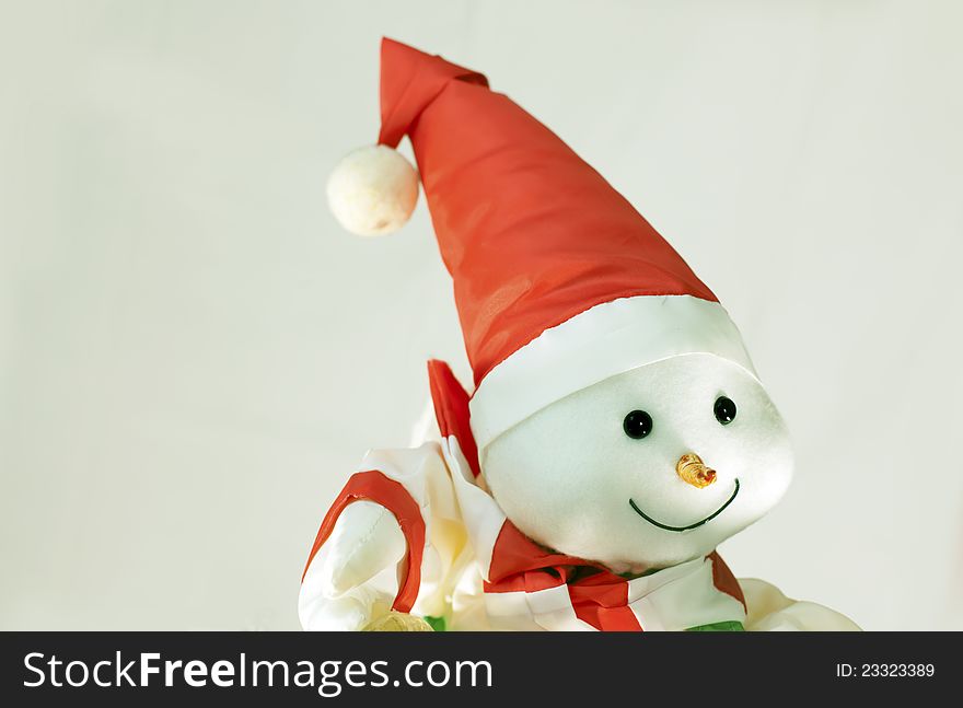 Snowman On Gray Background