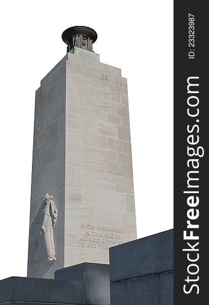 Isolated eternal light peace monument at gettysburg