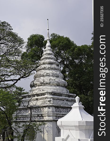 Old pagoda in the temple of Thailand