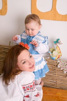 Lovely Family In Ukrainian National Costumes Royalty Free Stock Photography Lovely Family In Ukrainian National Costumes Royalty Free Stock Photography