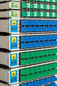Detail Of Fiber Optic Rack With Optical Connectors Royalty Free Stock Photo Detail Of Fiber Optic Rack With Optical Connectors Royalty Free Stock Photo