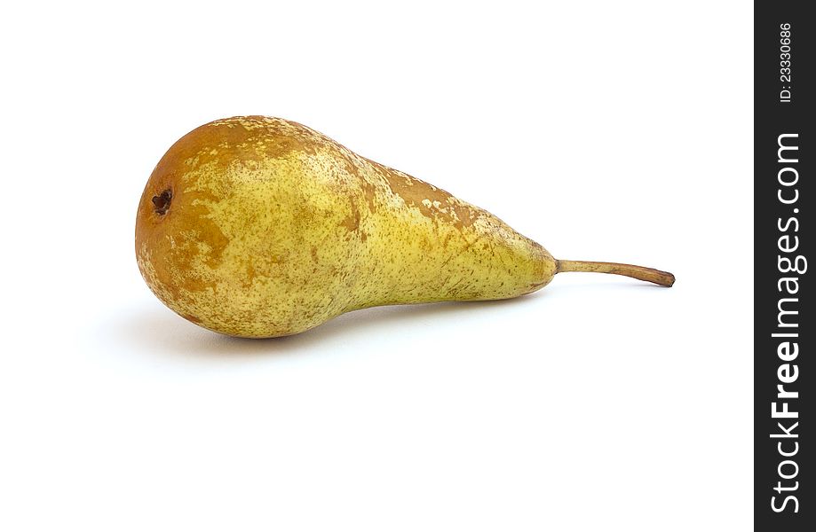 Pear fruit on white background