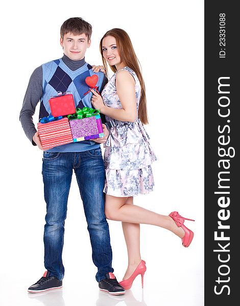 Young Couple With Gifts