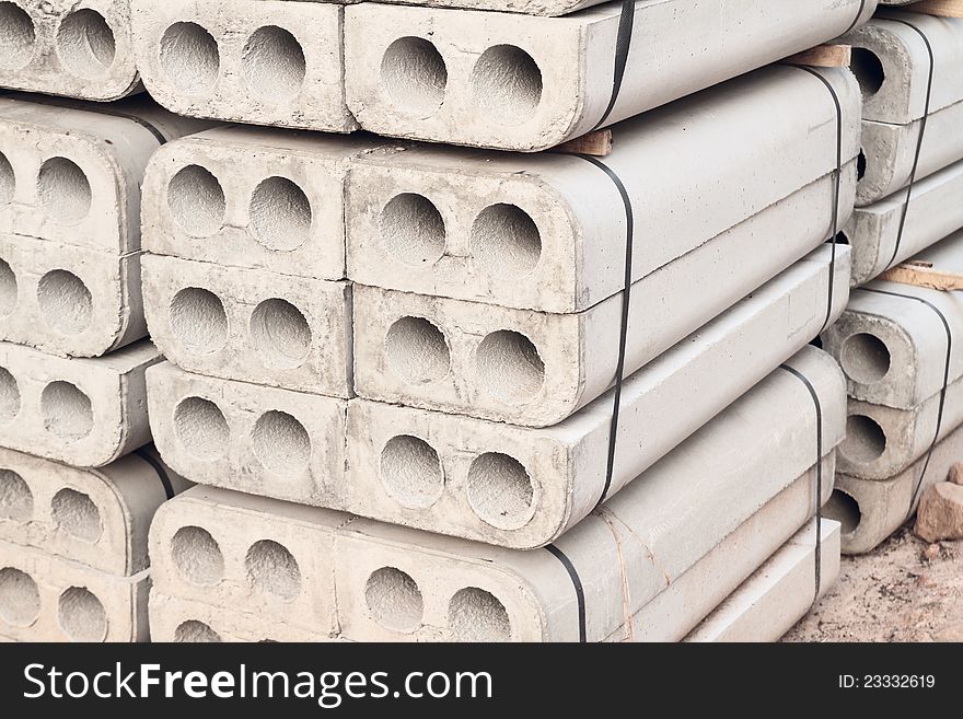 Stack of concrete pave block at hardware shop
