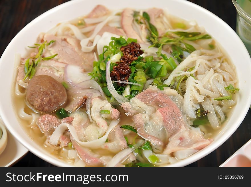 Beef noodles with egg and vegetables. Beef noodles with egg and vegetables