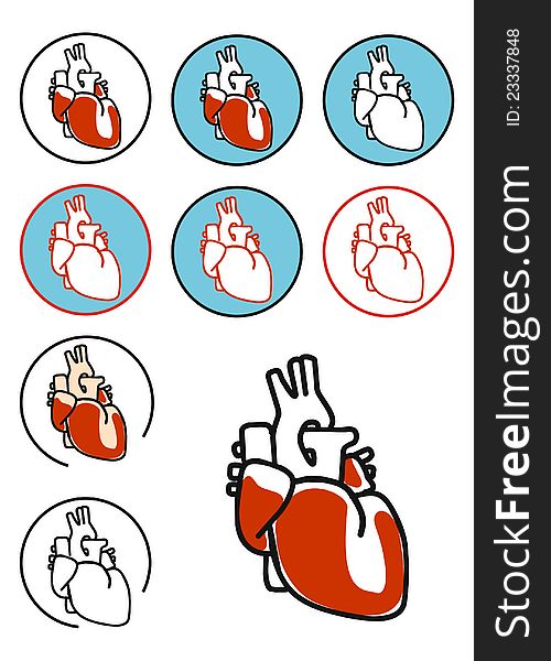 Heart symbol in different colors