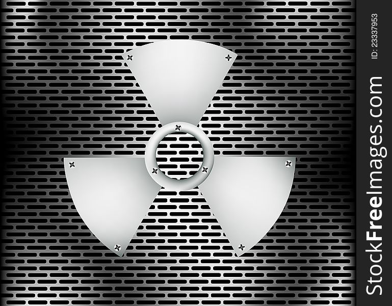 Danger symbol metal abstract background