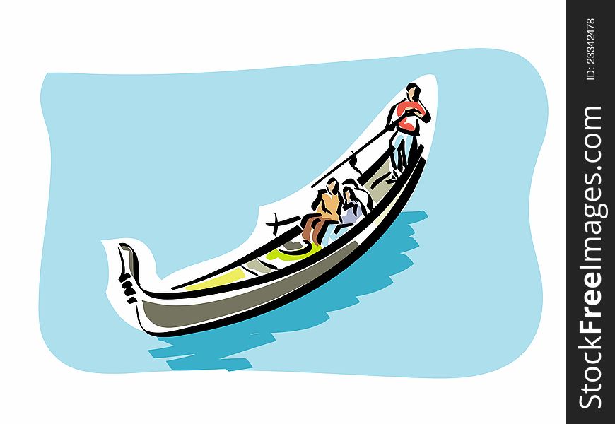 Illustration of a venetian gondola