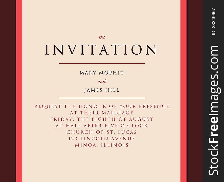 Elegant Invitation to the wedding or announcements