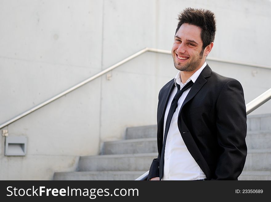 Handsome Young Smiling Businessman